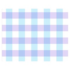 Gingham Duo Aqua On Lavender Double Sided Flano Blanket (medium)  by retrotoomoderndesigns