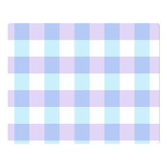 Gingham Duo Aqua On Lavender Double Sided Flano Blanket (large)  by retrotoomoderndesigns