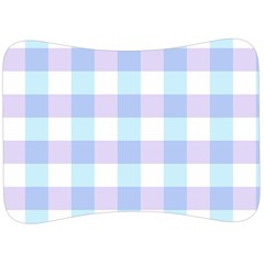 Gingham Duo Aqua On Lavender Velour Seat Head Rest Cushion