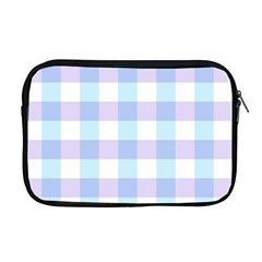 Gingham Duo Aqua On Lavender Apple Macbook Pro 17  Zipper Case by retrotoomoderndesigns