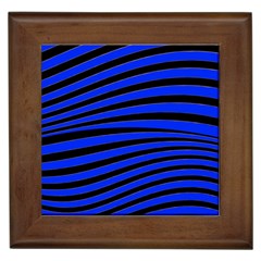 Black And Blue Linear Abstract Print Framed Tiles by dflcprintsclothing