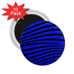 Black And Blue Linear Abstract Print 2 25  Magnets (10 Pack) 