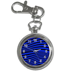 Black And Blue Linear Abstract Print Key Chain Watches