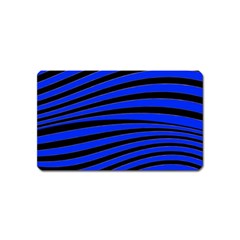 Black And Blue Linear Abstract Print Magnet (name Card) by dflcprintsclothing