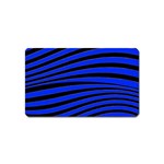 Black And Blue Linear Abstract Print Magnet (Name Card) Front