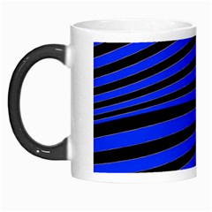 Black And Blue Linear Abstract Print Morph Mugs by dflcprintsclothing