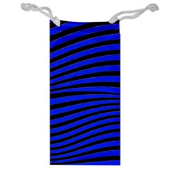 Black And Blue Linear Abstract Print Jewelry Bag by dflcprintsclothing