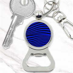 Black And Blue Linear Abstract Print Bottle Opener Key Chains by dflcprintsclothing