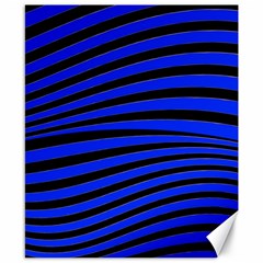 Black And Blue Linear Abstract Print Canvas 8  X 10 