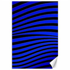 Black And Blue Linear Abstract Print Canvas 12  X 18  by dflcprintsclothing