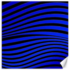 Black And Blue Linear Abstract Print Canvas 16  X 16 