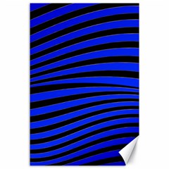 Black And Blue Linear Abstract Print Canvas 24  X 36  by dflcprintsclothing