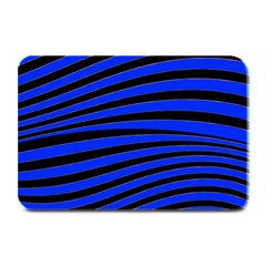 Black And Blue Linear Abstract Print Plate Mats by dflcprintsclothing