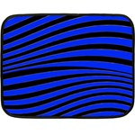 Black And Blue Linear Abstract Print Fleece Blanket (Mini) 35 x27  Blanket