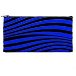 Black And Blue Linear Abstract Print Pencil Cases Front