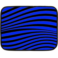 Black And Blue Linear Abstract Print Double Sided Fleece Blanket (mini)  by dflcprintsclothing