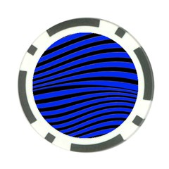 Black And Blue Linear Abstract Print Poker Chip Card Guard (10 Pack) by dflcprintsclothing