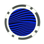 Black And Blue Linear Abstract Print Poker Chip Card Guard (10 pack) Front