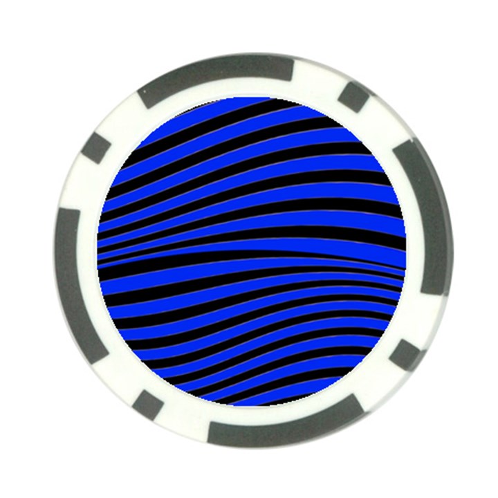 Black And Blue Linear Abstract Print Poker Chip Card Guard (10 pack)