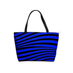 Black And Blue Linear Abstract Print Classic Shoulder Handbag by dflcprintsclothing