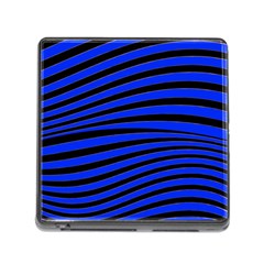 Black And Blue Linear Abstract Print Memory Card Reader (square 5 Slot) by dflcprintsclothing