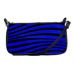 Black And Blue Linear Abstract Print Shoulder Clutch Bag by dflcprintsclothing