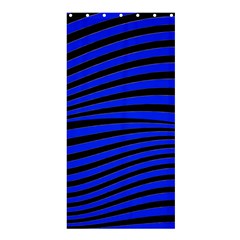 Black And Blue Linear Abstract Print Shower Curtain 36  X 72  (stall) 