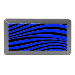 Black And Blue Linear Abstract Print Memory Card Reader (mini) by dflcprintsclothing