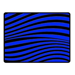 Black And Blue Linear Abstract Print Double Sided Fleece Blanket (small) 