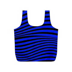 Black And Blue Linear Abstract Print Full Print Recycle Bag (s) by dflcprintsclothing