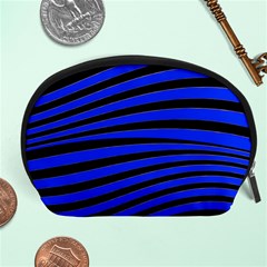 Black And Blue Linear Abstract Print Accessory Pouch (large) by dflcprintsclothing