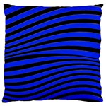 Black And Blue Linear Abstract Print Standard Flano Cushion Case (Two Sides) Front