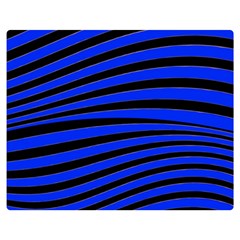 Black And Blue Linear Abstract Print Double Sided Flano Blanket (medium)  by dflcprintsclothing