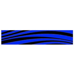 Black And Blue Linear Abstract Print Small Flano Scarf