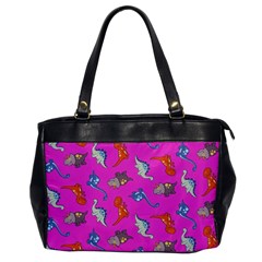 Dinosaurs - Fuchsia Oversize Office Handbag