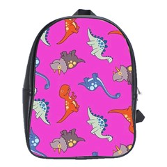 Dinosaurs - Fuchsia School Bag (xl) by WensdaiAmbrose