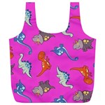 Dinosaurs - Fuchsia Full Print Recycle Bag (XL) Front