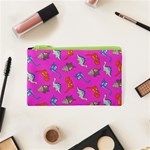 Dinosaurs - Fuchsia Cosmetic Bag (XS) Front