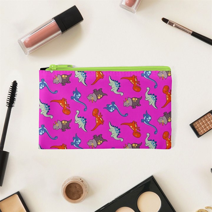 Dinosaurs - Fuchsia Cosmetic Bag (XS)