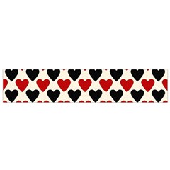 Red & Black Hearts - Eggshell Small Flano Scarf by WensdaiAmbrose