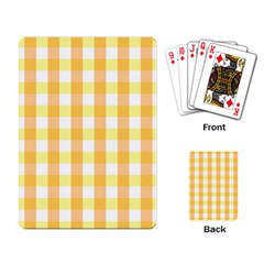 Gingham Duo Orange On Yellow Playing Cards Single Design