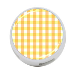 Gingham Duo Orange On Yellow 4-port Usb Hub (one Side) by retrotoomoderndesigns