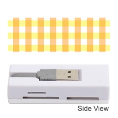 Gingham Duo Orange On Yellow Memory Card Reader (stick) by retrotoomoderndesigns