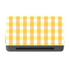 Gingham Duo Orange On Yellow Memory Card Reader With Cf by retrotoomoderndesigns