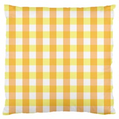 Gingham Duo Orange On Yellow Standard Flano Cushion Case (two Sides) by retrotoomoderndesigns