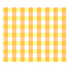 Gingham Duo Orange On Yellow Double Sided Flano Blanket (small)  by retrotoomoderndesigns