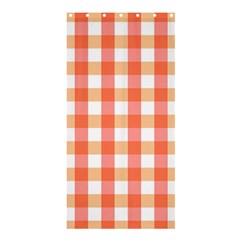 Gingham Duo Red On Orange Shower Curtain 36  X 72  (stall) 