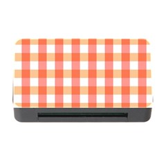 Gingham Duo Red On Orange Memory Card Reader With Cf by retrotoomoderndesigns