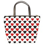 Red & Black Hearts - Eggshell Bucket Bag Back