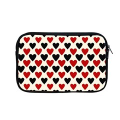 Red & Black Hearts - Eggshell Apple Macbook Pro 13  Zipper Case by WensdaiAmbrose